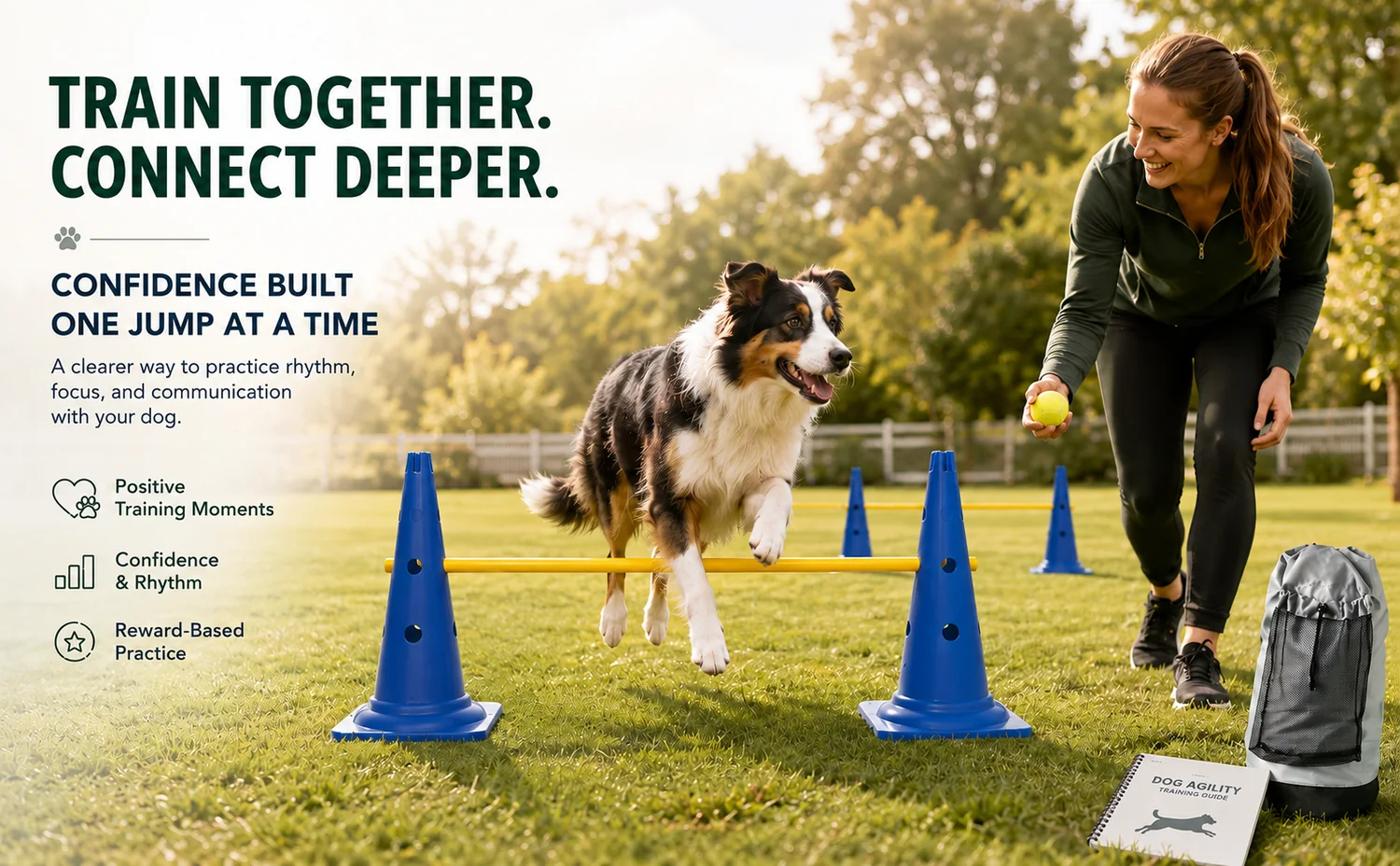 EchoLink dog agility training scene